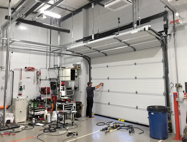 Milford city  Garage Door Repair certified technician performing commercial door repair at a Milford city  business facility