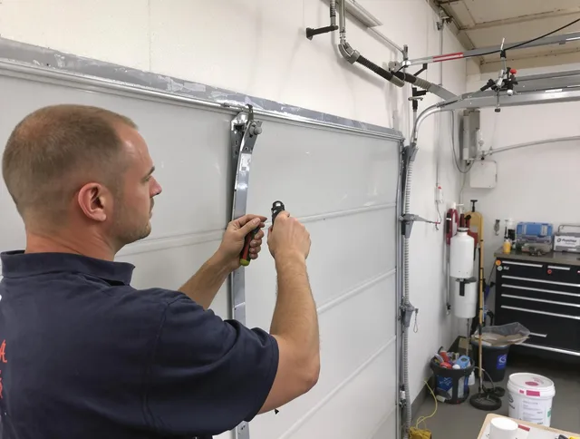 Before and after garage door dent repair by Milford city  Garage Door Repair in Milford city 