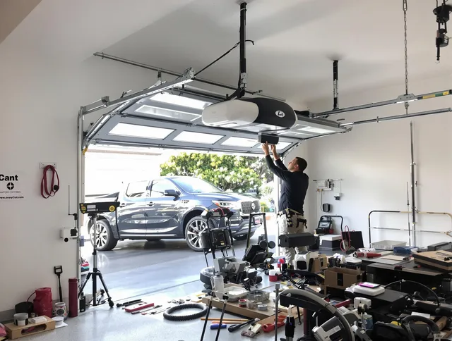 Milford city  Garage Door Repair specialist installing smart garage door opener system in Milford city  home